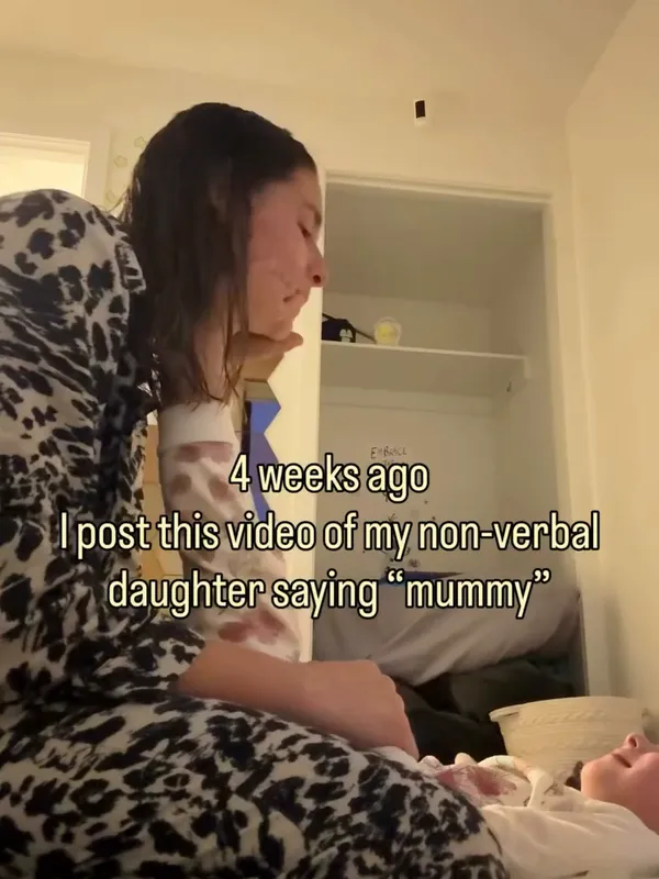 Allie celebrating every word from her non-verbal daughter