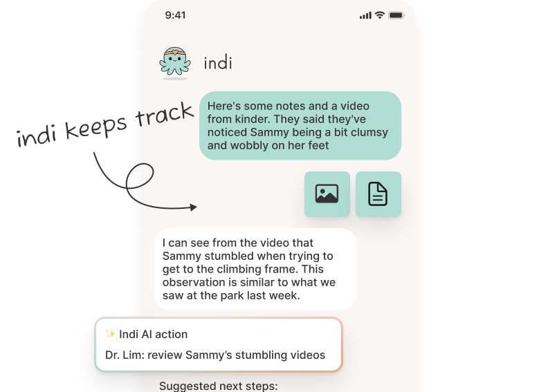 Store reports and data with indi