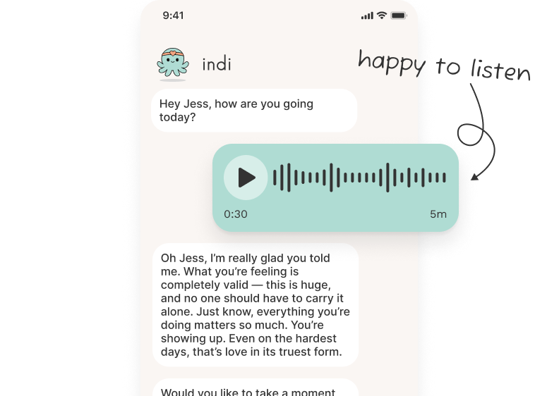 chat and discussion interface example with indi